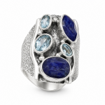Inel Argint Safir și Blue Topaz Sorana