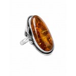 Inel Argint Chihlimbar Cognac Alissa