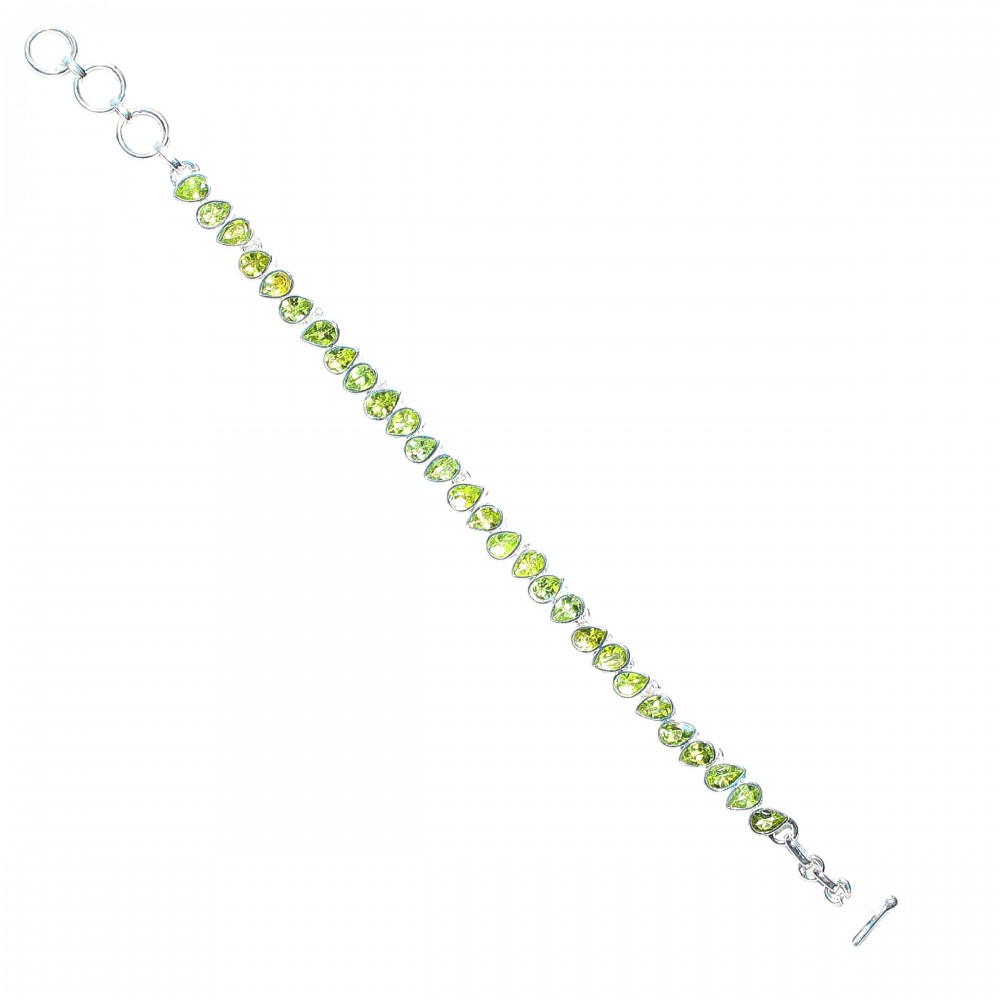 Brățară Argint Peridot Natural Lea