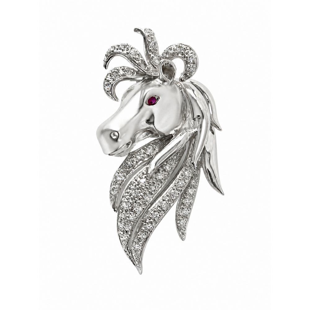 Brosa Argint Statement Horse