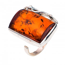 Inel Argint Chihlimbar Cognac Dianne