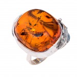 Inel Argint Chihlimbar Cognac Moody