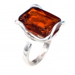 Inel Argint Chihlimbar Cognac Adelle