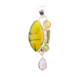 Pandantiv Argint Opal Piatra Lunii si Peridot Anette