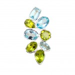 Pandantiv Argint Peridot si Blue Topaz Dianne