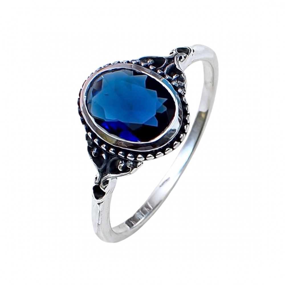 Inel Argint Safir de sinteza Clara