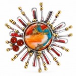 Pandantiv Argint cu Spiny Oyster Turquoise și Carneol Kiara