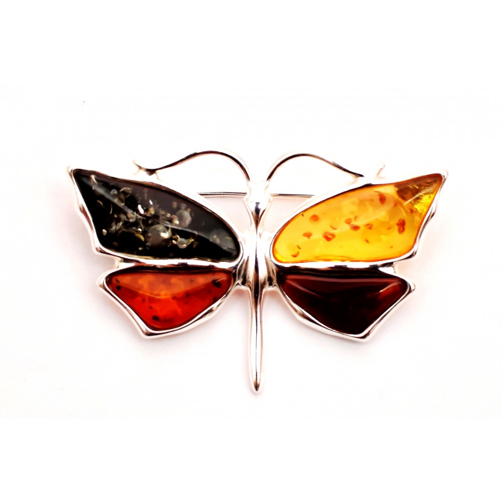 Brosa Argint Chihlimbar Danza Butterfly
