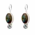 Cercei Argint Labradorit și Blue Topaz Calliope