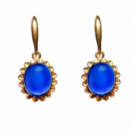 Set Argint Placat cu Aur 14K Chihlimbar Albastru Prudence