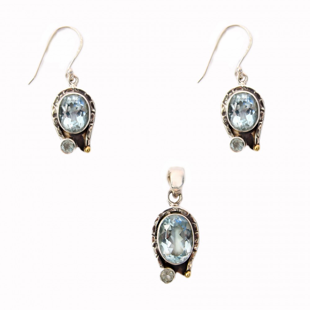 Set Bijuterii Argint Blue Topaz Apollo