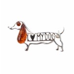 Brosa Argint Chihlimbar I Love My Dog