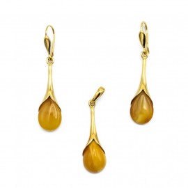 Set Argint Placat cu Aur 14K Chihlimbar Style