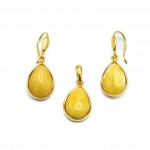 Set Argint Placat cu Aur 14K Chihlimbar Drops