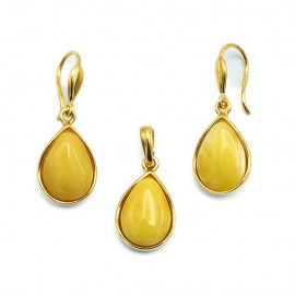Set Argint Placat cu Aur 14K Chihlimbar Drops