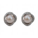 Cercei Argint Zirconii Perla Rose
