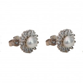 Cercei Argint Zirconii Perla Stars