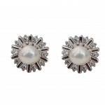 Cercei Argint Zirconii Perla Stars
