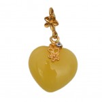 Pandantiv Argint Placat cu Aur Chihlimbar Little Heart