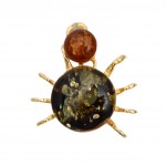 Pandantiv Argint Placat cu Aur Chihlimbar Rac Verde
