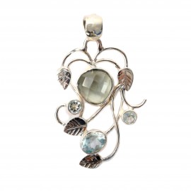 Set Argint Ametist Verde și Blue Topaz Olympia