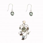 Set Argint Ametist Verde și Blue Topaz Olympia