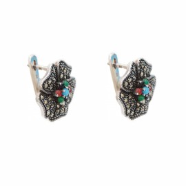 Set Argint Marcasite Flowers