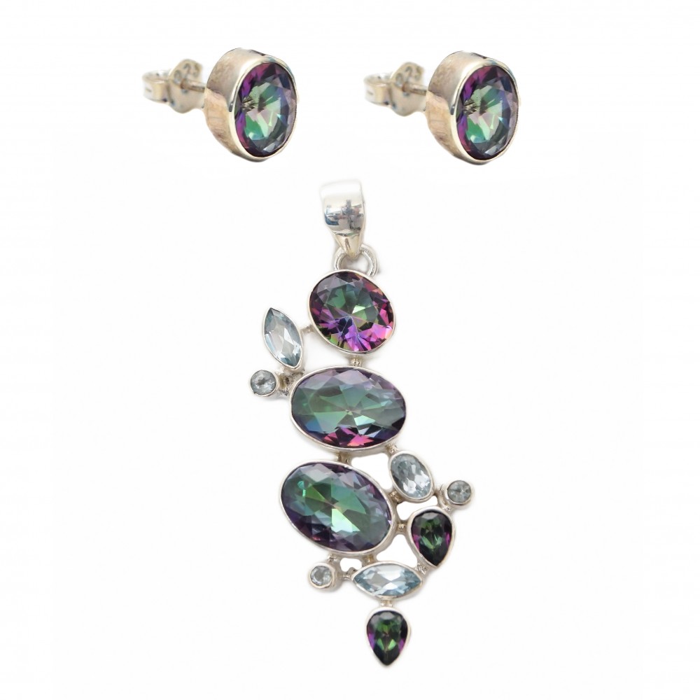 Set Argint Topaz Mistic si Bleu Cinderella