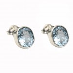 Cercei Argint Blue Topaz Baby Blue
