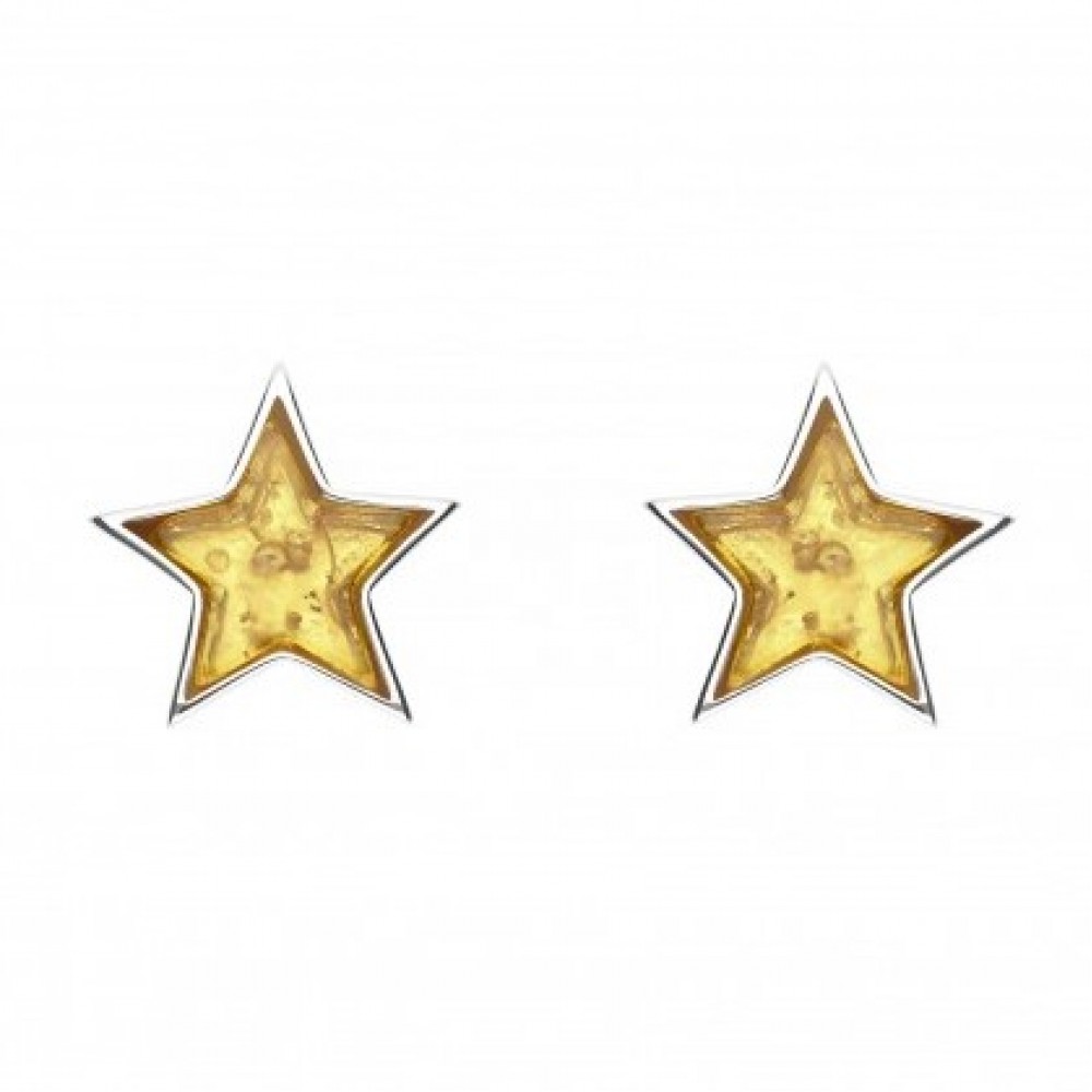 Cercei Argint Chihlimbar Star