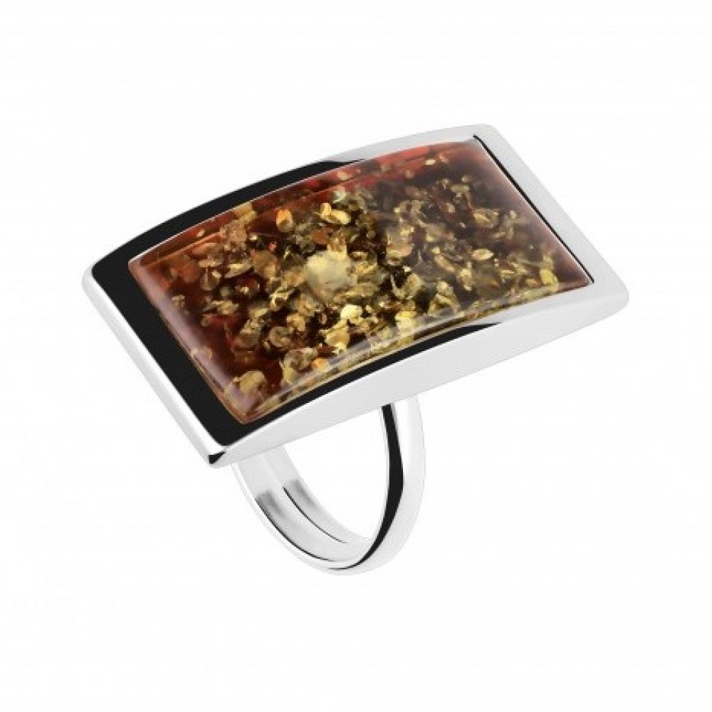 Inel Argint Chihlimbar Coniac Amber