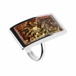 Inel Argint Chihlimbar Coniac Amber