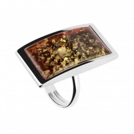 Inel Argint Chihlimbar Coniac Amber