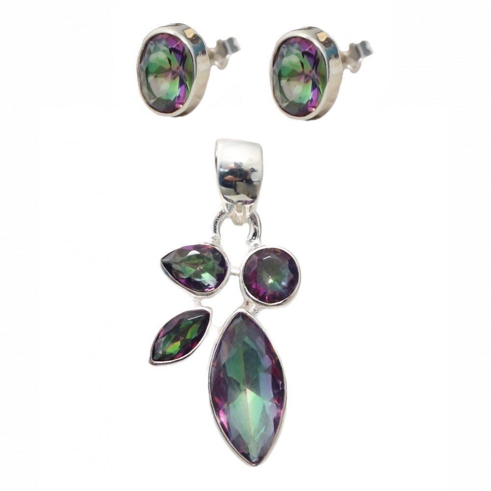 Set Argint Topaz Mistic Senzi