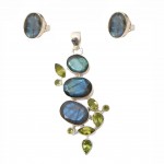 Set Argint Labradorit si Peridot Sienna