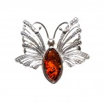 Brosa Argint Chihlimbar Sensational Butterfly