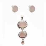 Set Argint Cuarț Roz Lovely Pink