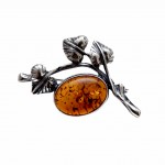 Brosa Argint Chihlimbar Fleur