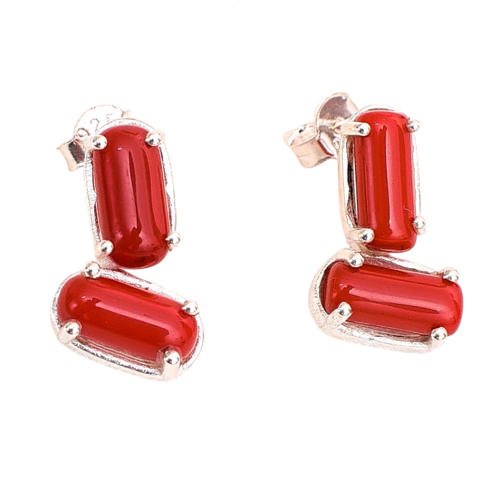 Cercei Argint Coral Natural Lidia