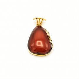 Pandantiv Argint Placat cu Aur Chihlimbar Swarovski Myla