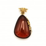 Pandantiv Argint Placat cu Aur Chihlimbar Swarovski Myla
