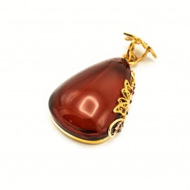 Pandantiv Argint Placat cu Aur Chihlimbar Swarovski Myla