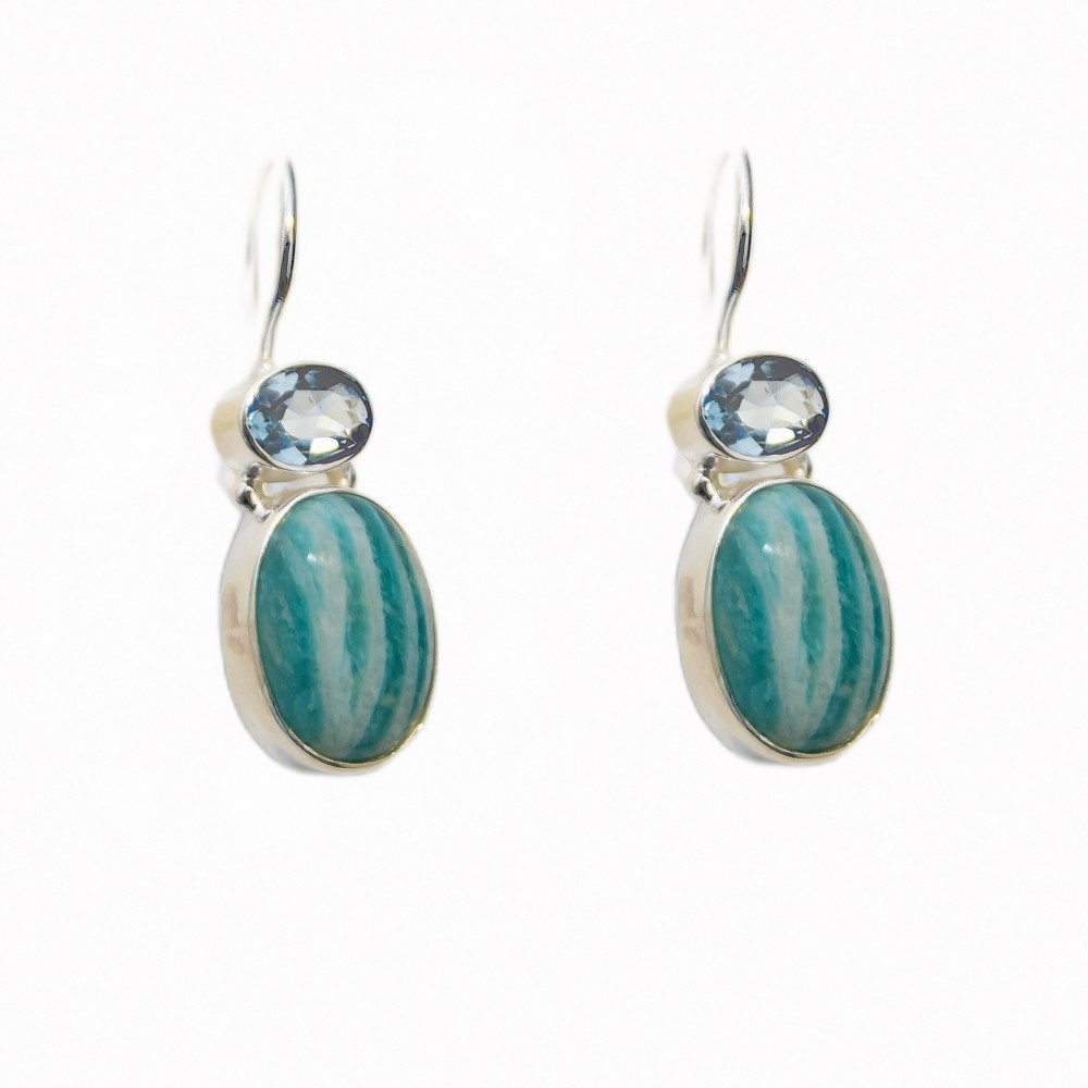 Cercei Argint cu Serafinit si Blue Topaz Khepri
