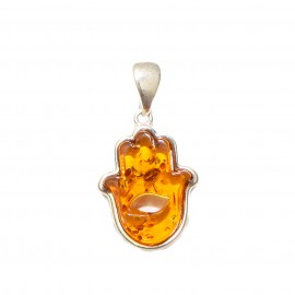 Pandantiv Argint Chihlimbar Hamsa