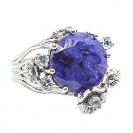 Inel Argint Safir și Blue Topaz Hera