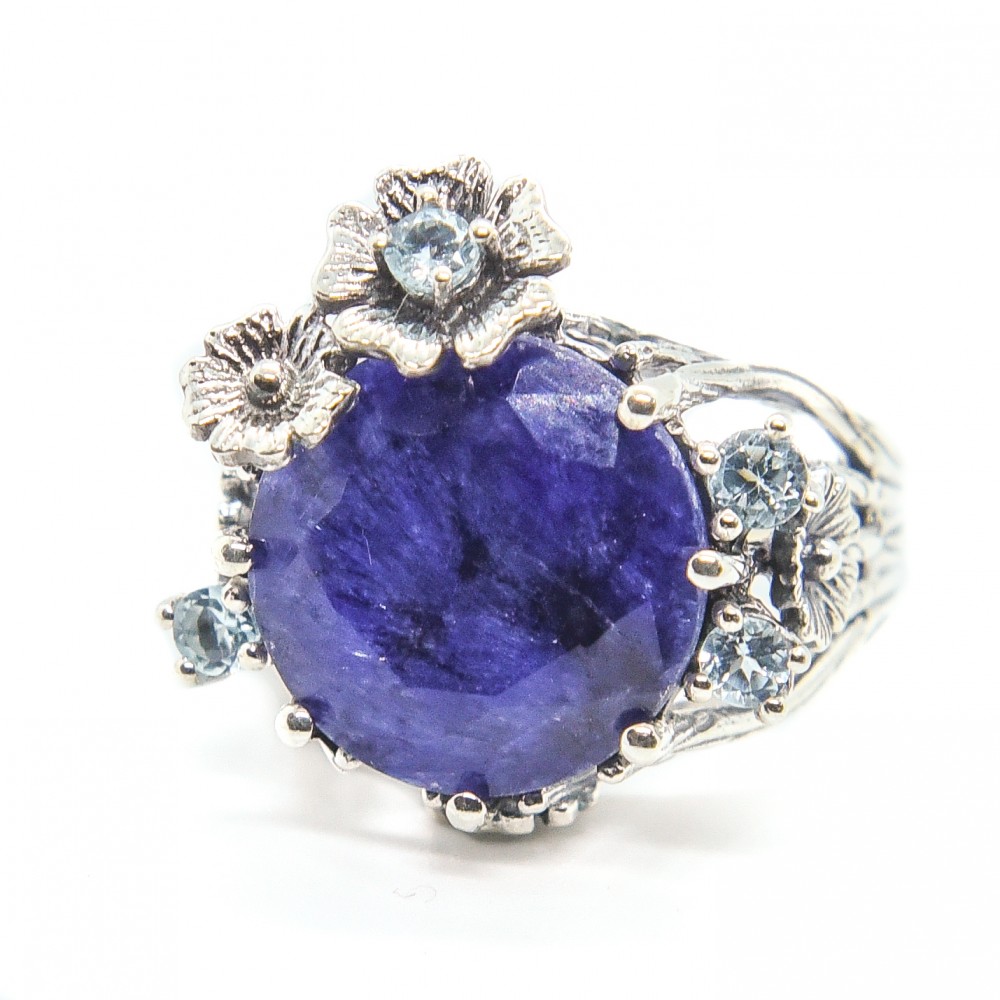 Inel Argint Safir și Blue Topaz Hera