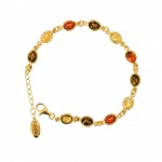 Brățară Argint Placat cu Aur 14K și Chihlimbar Multicolor Daia