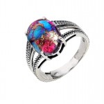 Inel Argint Pink Oyster Turquoise Larisa
