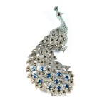 Brosa Argint Marcasite si Safir Paun Akira