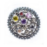 Inel Argint Marcasite Citrin Ametist Granat Riviera